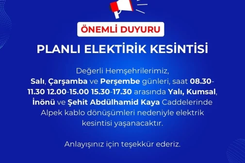 Planlı Elektrik Kesintisi